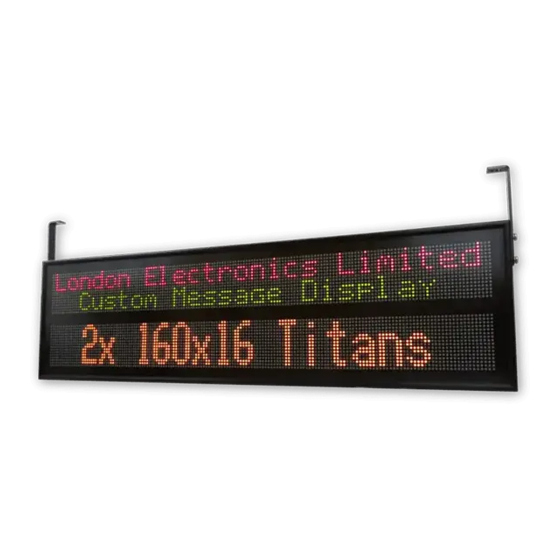 London Electronics Titan Series Display Manuals