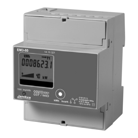 JANITZA EM380 OPERATING INSTRUCTIONS MANUAL Pdf Download ManualsLib