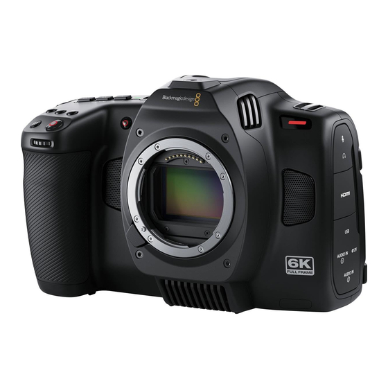 Blackmagicdesign Cinema Camera 6K Installation And Operation Manual