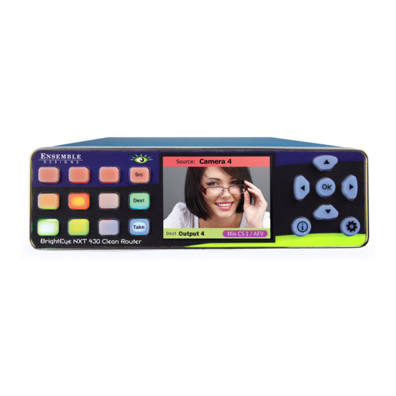 Ensemble Designs BrightEye NXT 430-X Quick Start Manual
