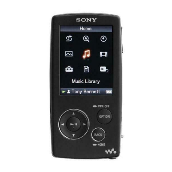 Sony Walkman NWZ-A815 Operation Manual