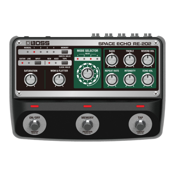 BOSS SPACE ECHO RE202 REFERENCE MANUAL Pdf Download ManualsLib