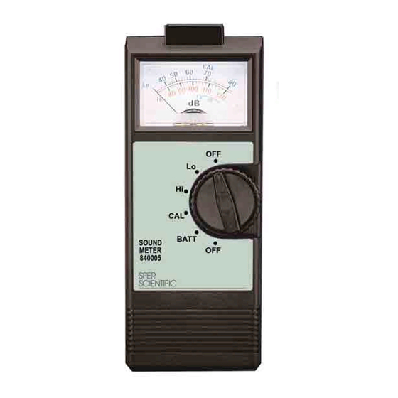 Sper scientific 840005 Instruction Manual