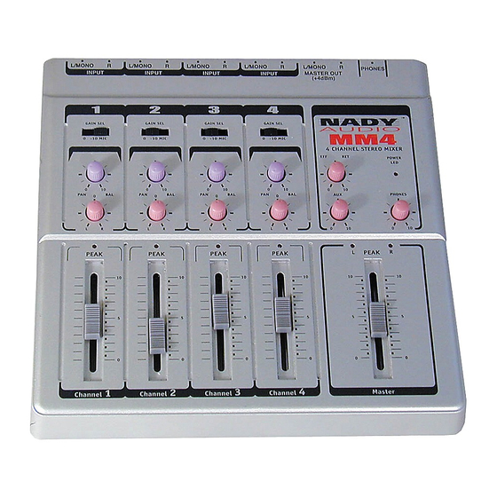 Nady Audio MM4 Channel Stereo Mixer Manuals