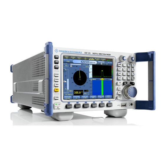 User Manuals: Rohde & Schwarz DDF205 Direction Finder