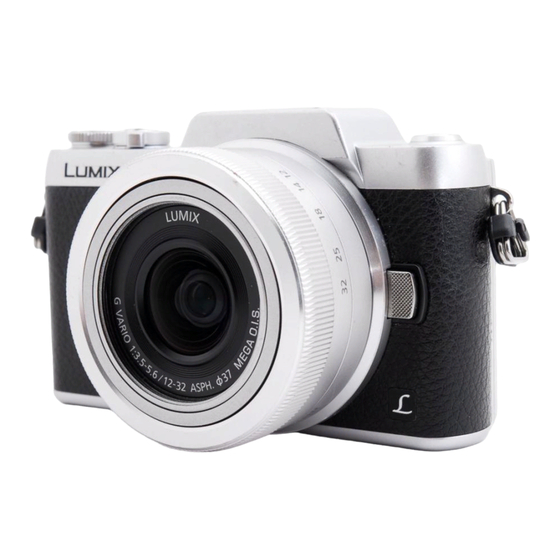 PANASONIC LUMIX DMCGF7WSG BASIC OPERATING INSTRUCTIONS MANUAL Pdf