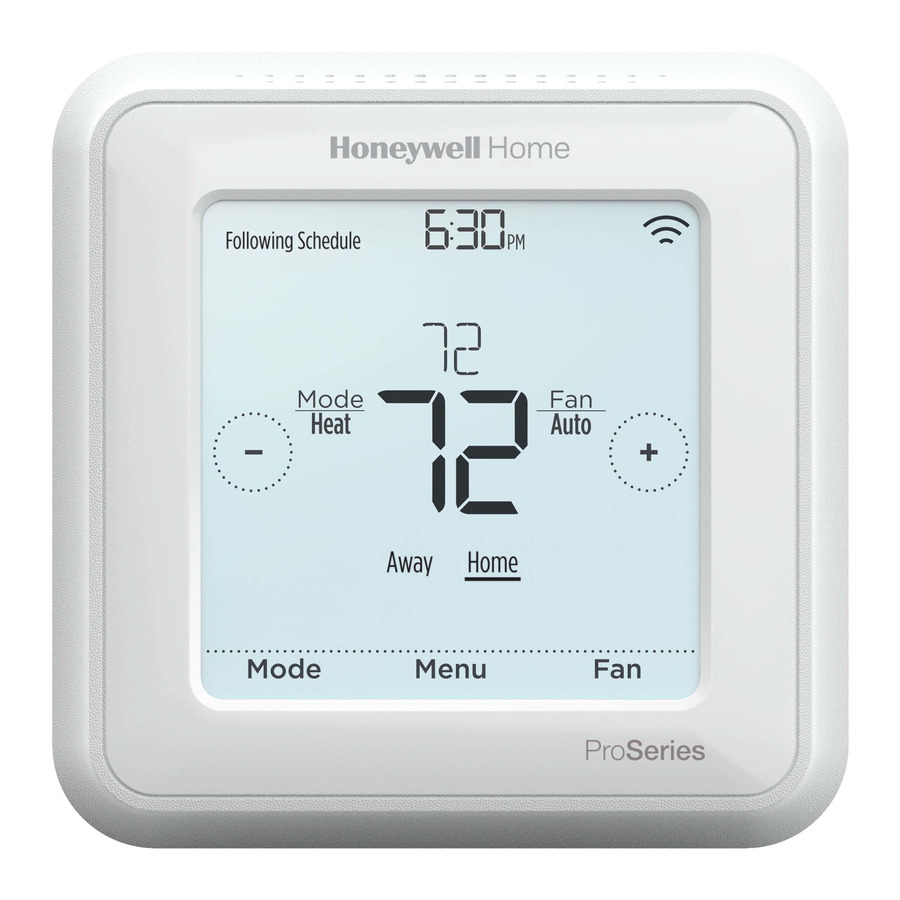 Honeywell Home T6 Pro Z-Wave Professional Install Manual