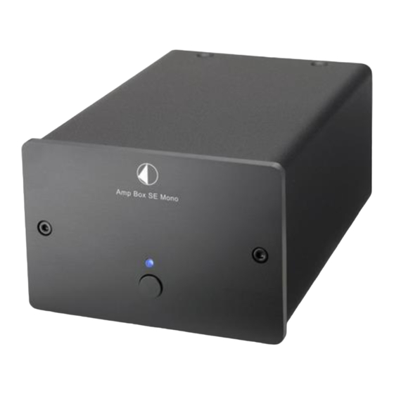 Pro-Ject Audio Systems Amp Box SE Mono Instructions For Use