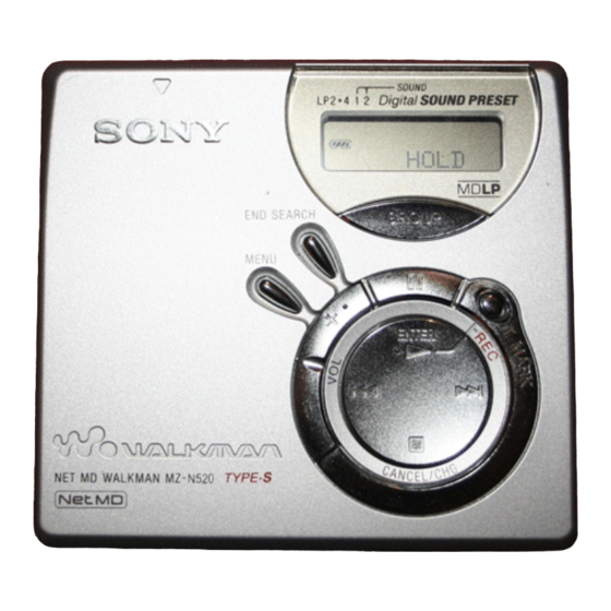 Sony Walkman MZ-N520 Operating Instructions Manual
