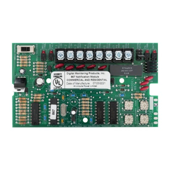 DMP Electronics 867 Style W Installation Manual