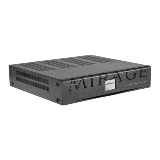 Autonomic Mirage M-800 Owner's Manual
