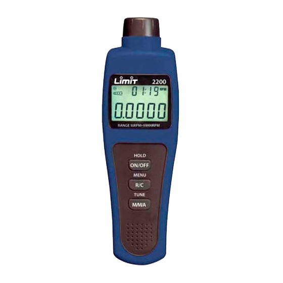 LIMIT 2200 Tachometer Instruments Manuals