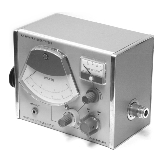 Marconi Instruments TF 2502 Manuals