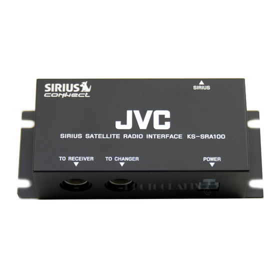 JVC KSSRA100 - Vehicle Sirius Satellite Radio Interface Manuals
