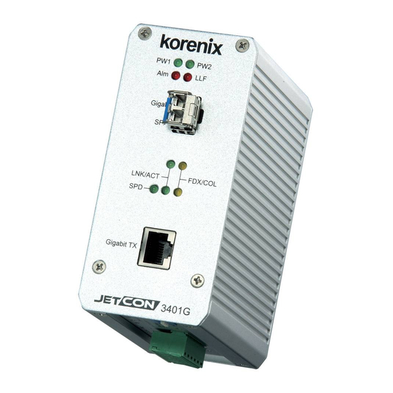 Korenix JetCon 3401G Ethernet Converter Manuals