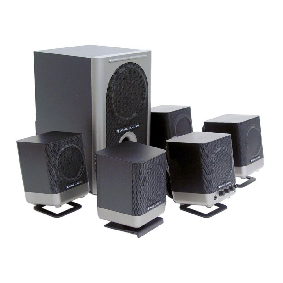 ALTEC LANSING 251 SPEAKER SYSTEM USER MANUAL | ManualsLib