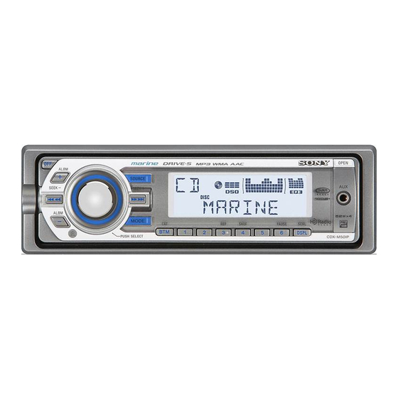 SONY CDXM50IP MARINE AUDIO SPECIFICATIONS ManualsLib