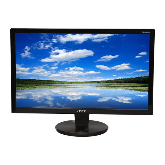 ACER P206HL MONITOR USER MANUAL ManualsLib