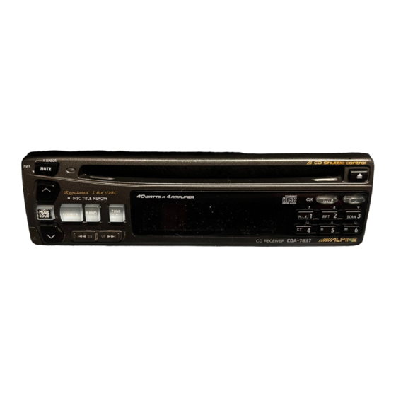 Alpine CDA-7837 Owner's Manual