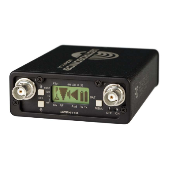 LECTROSONICS UCR411A25 INSTRUCTION MANUAL Pdf Download ManualsLib