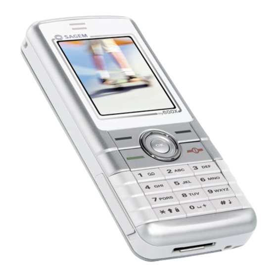 User Manuals: SAGEM MY600X Mobile Phone
