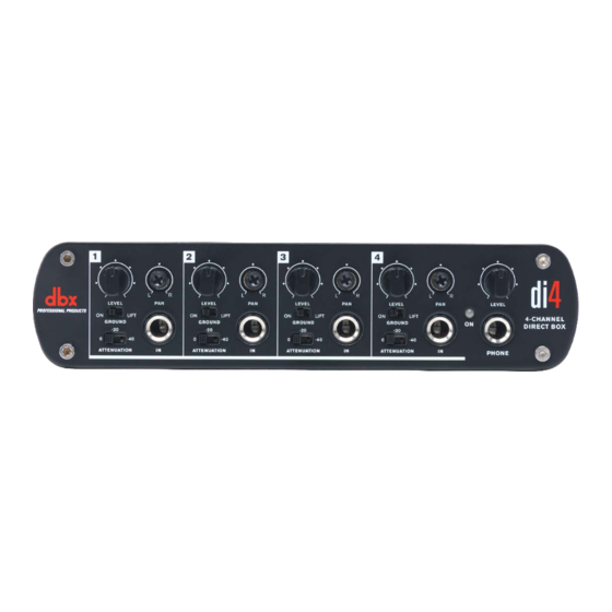 dbx Di4 Owner's Manual