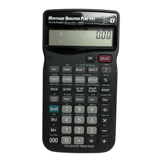 Calculated Industries 3442 User Manual