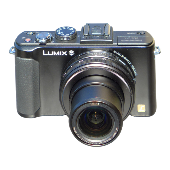 PANASONIC LUMIX LX7 OPERATING INSTRUCTIONS MANUAL Pdf Download | ManualsLib