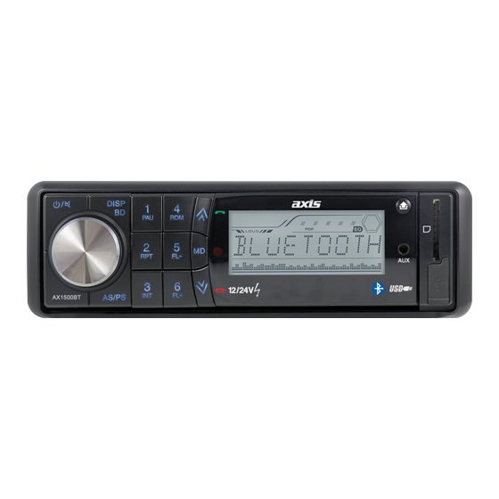 Axis Car Audio AX1500BT Manuals