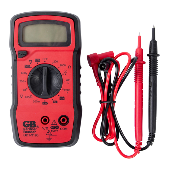 GB GDT3190 OPERATING INSTRUCTIONS Pdf Download ManualsLib
