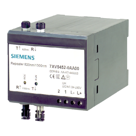 Siemens 7XV5452-0AA00 Manuals