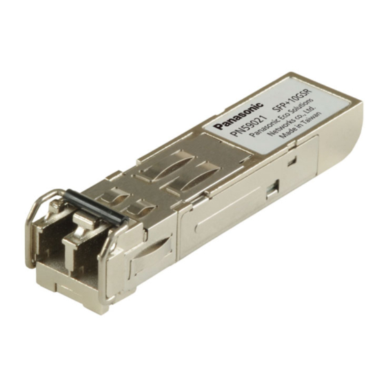 PANASONIC 10GBASE-SR SFP+ INSTALLATION MANUAL Pdf Download | ManualsLib