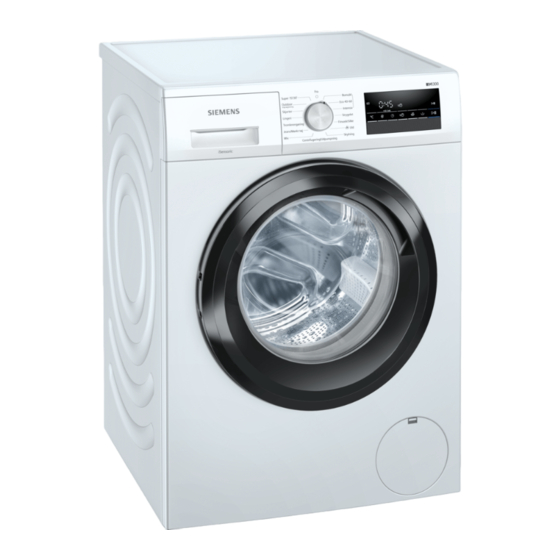 SIEMENS WM14N2E9DN USER MANUAL AND INSTALLATION INSTRUCTIONS Pdf