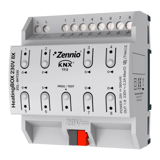 Zennio ZCL-8HT230 Quick Start Manual