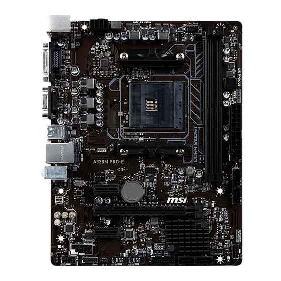 MSI A320M PRO-E Quick Start Manual