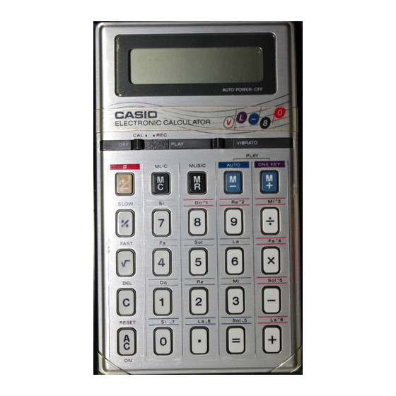 Casio VL-80 Manual