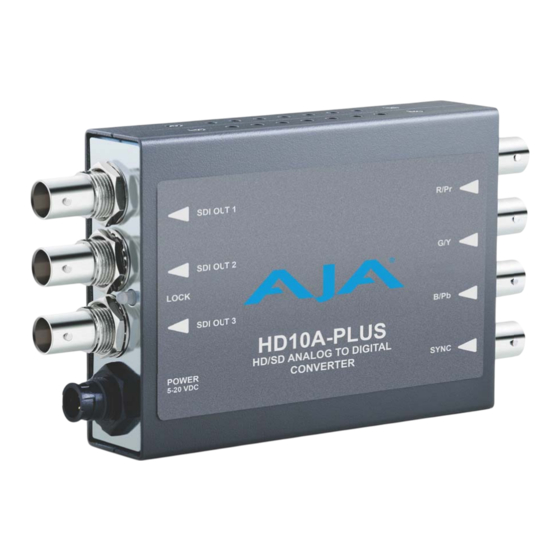 AJA HD10A-Plus Installation & Operation Manual