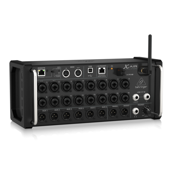 Behringer X AIR XR18 Quick Start Manual