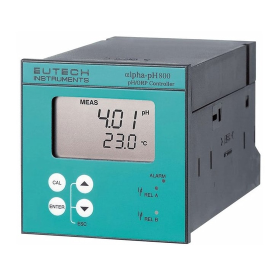 EUTECH INSTRUMENTS ALPHA PH 800 PHORP CONTROLLERTRANSMITTER Operating Instructions Manual