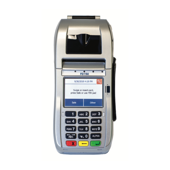 FIRST DATA FD150 QUICK SETUP MANUAL Pdf Download ManualsLib