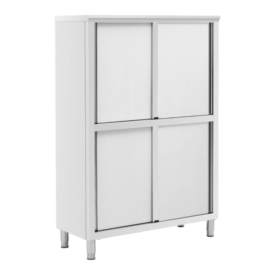 Royal Catering Armadietto Da Lavoro In Acciaio Inox 120x50cm - Mobile Cucina Con Ante Scorrevoli - Foto 8