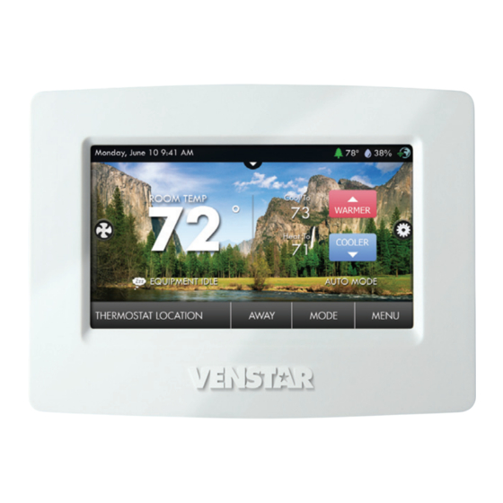 Venstar ColorTouch Manuals