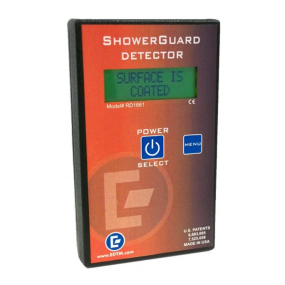 EDTM ShowerGuard RD1661 Operator's Manual