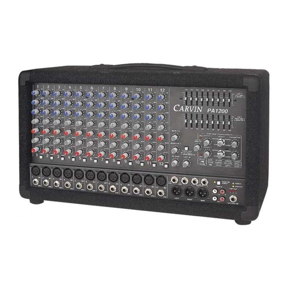CARVIN PA1200 Operating Manual