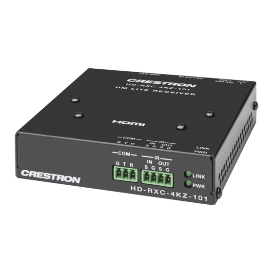 CRESTRON HDRXC4KZ101 GETTING STARTED Pdf Download ManualsLib