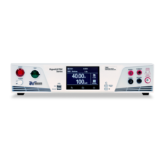 Associated Research HypotULTRA 7800 Quick Start Manual