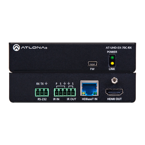 Atlona AT-UHD-EX-70C-RX Manual