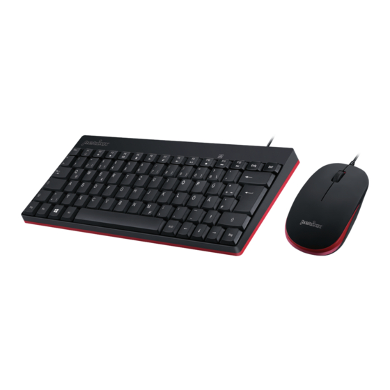 Perixx PERIDUO-212 DE, Kompaktes Mini Tastatur und Maus Set, USB-Kabel