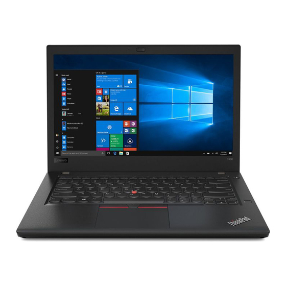 Lenovo ThinkPad T480 Setup Manual