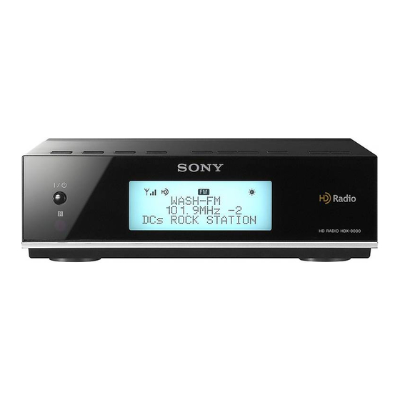 Sony XDR-Fl HD Operating Instructions